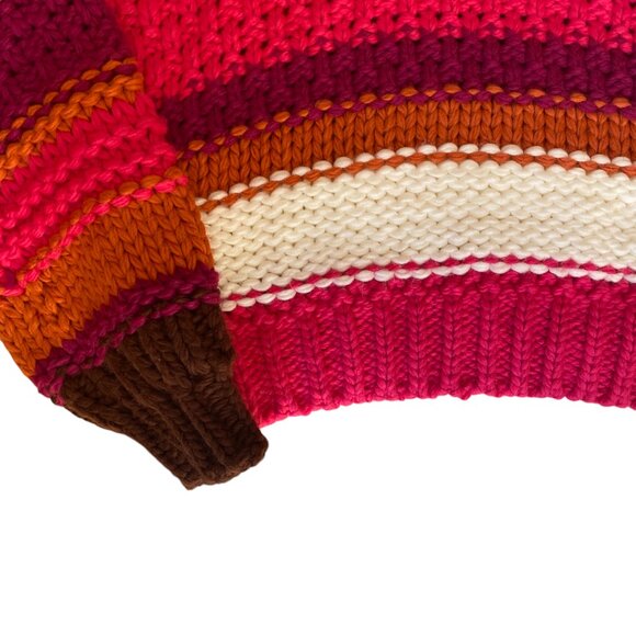 BaeVely Chunky Colorblock Sweater Cropped Y2K Retro Festival Stripes Thick-M - Picture 11 of 15